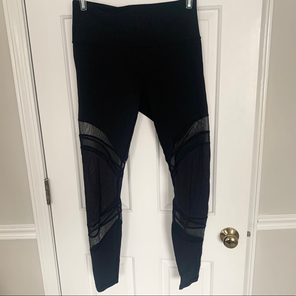 Lululemon black mesh leggings, Size 10